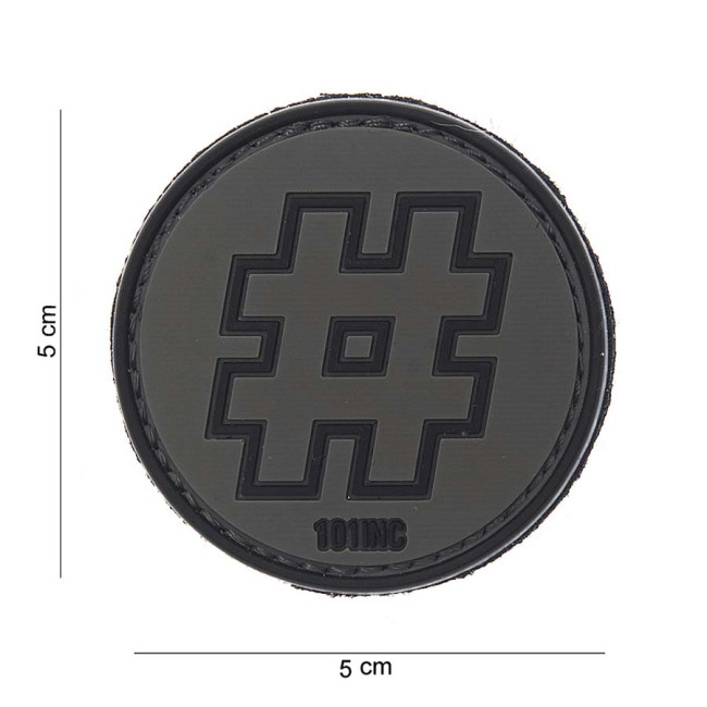 Patch 3D PVC "Hashtag" Noir - 101 Inc