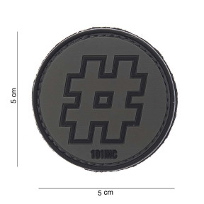 Naszywka 3D PVC "Hashtag" Czarna - 101 Inc