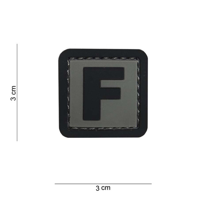 Patch 3D z PVC litera F - 101 Inc