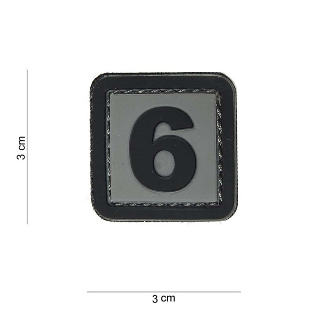 3D PVC-Patch Ziffer 6 - 101 Inc