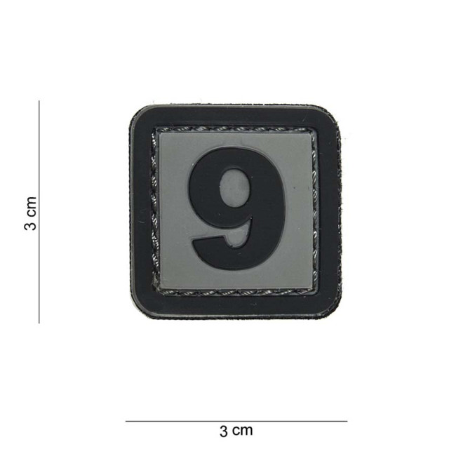 3D PVC-Patch Ziffer 9 - 101 Inc