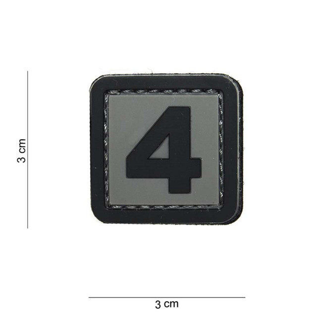 3D PVC patch Cijfer 4 - 101 Inc