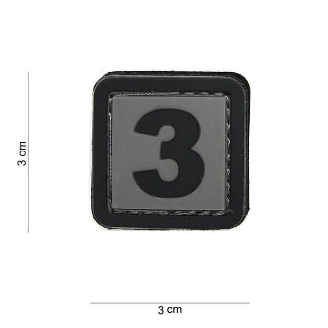 Patch 3D en PVC Chiffre 3 - 101 Inc Patch 3D en PVC Chiffre 3 - 101 Inc