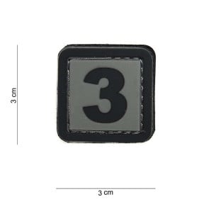 Patch 3D en PVC Chiffre 3 - 101 Inc