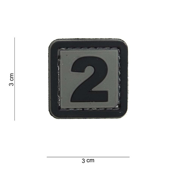 Naszywka 3D z PVC Cyfra 2 - 101 Inc