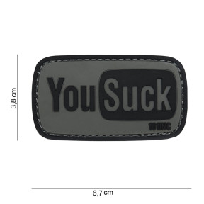3D PVC Patch "YouSuck" schwarz - 101 Inc