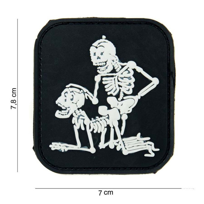 Patch 3D en PVC "Two Skeletons" noir - 101 Inc