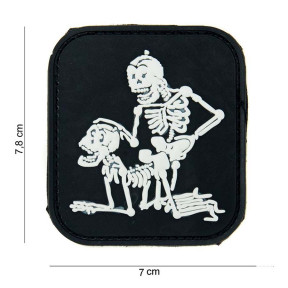 Patch 3D en PVC "Two Skeletons" vert - 101 Inc
