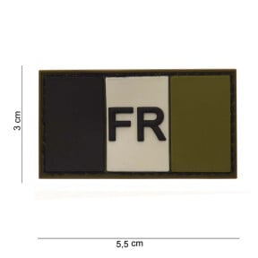 Patch 3D PVC croix grise sur fond noir - 101 Inc