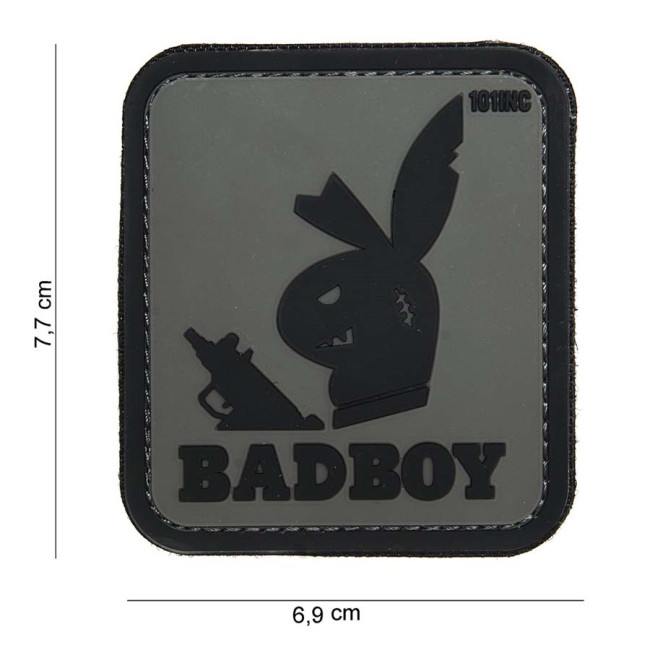 Patch 3D en PVC "Badboy" Gris - 101 Inc