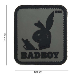 Naszywka 3D z PVC "Badboy" Szara - 101 Inc