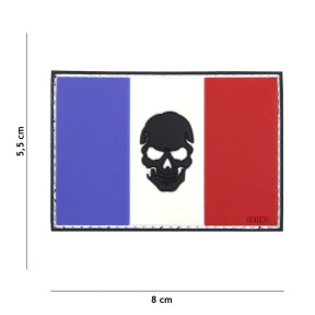 Patch 3D en PVC Drapeau France et skull - 101 Inc