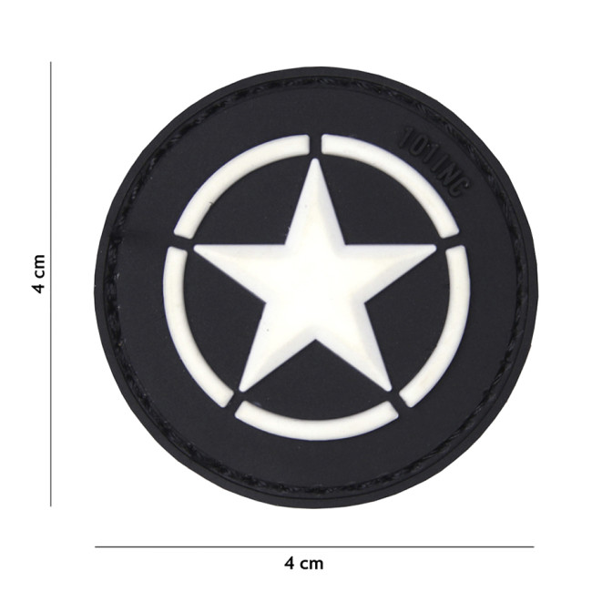 Patch 3D en PVC "Allied star" Noir - 101 Inc