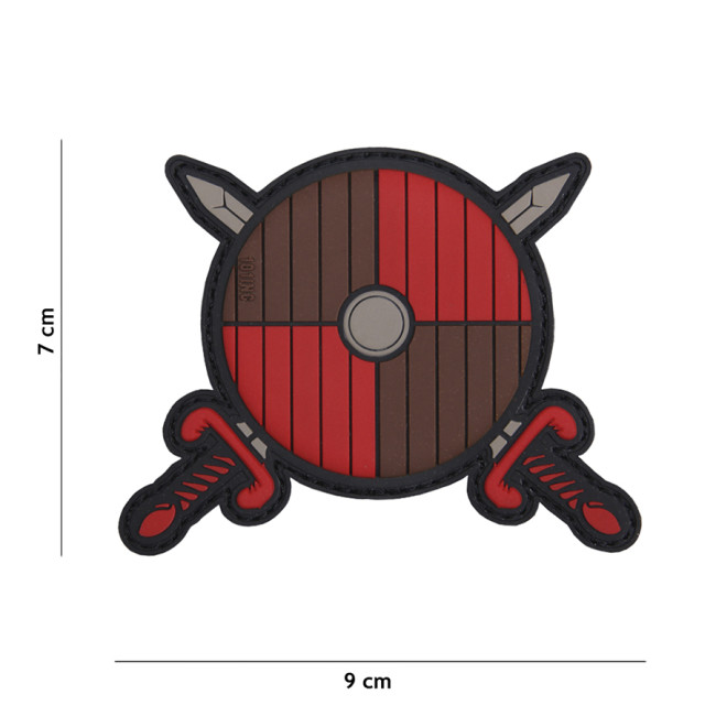 Patch 3D en PVC Bouclier Viking rouge - 101 Inc