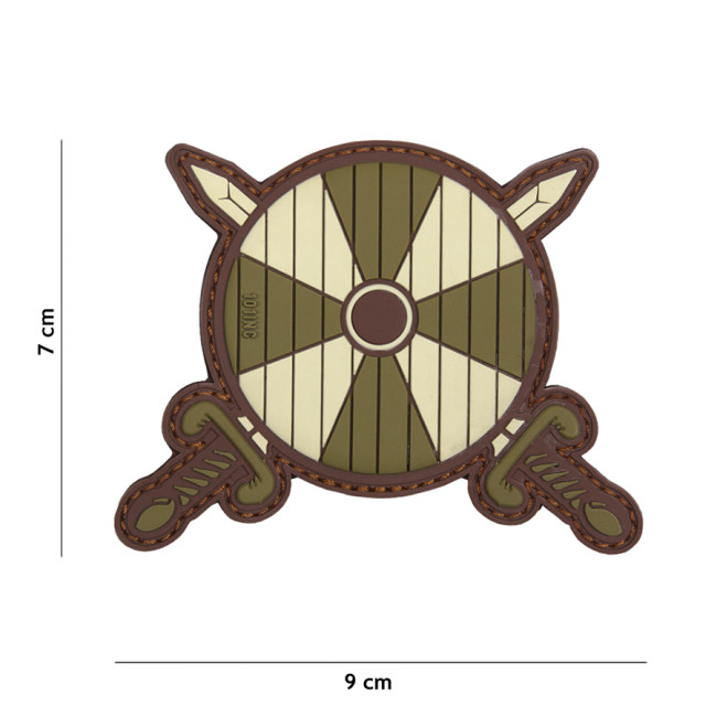 Patch 3D en PVC Bouclier Viking rouge - 101 Inc Patch 3D en PVC Bouclier Viking rouge - 101 Inc