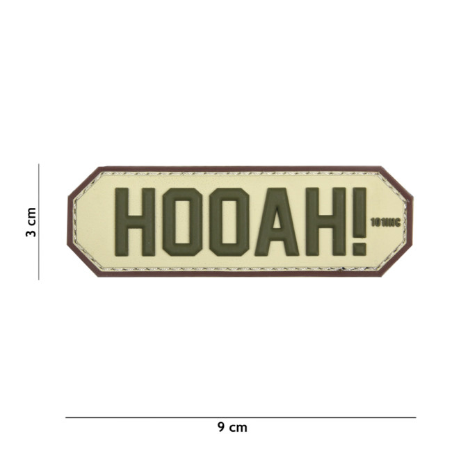 Naszywka 3D z PVC "HOOAH" Piaskowa - 101 Inc