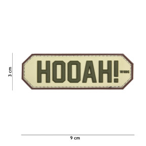 Patch 3D en PVC "HOOAH" Gris - 101 Inc