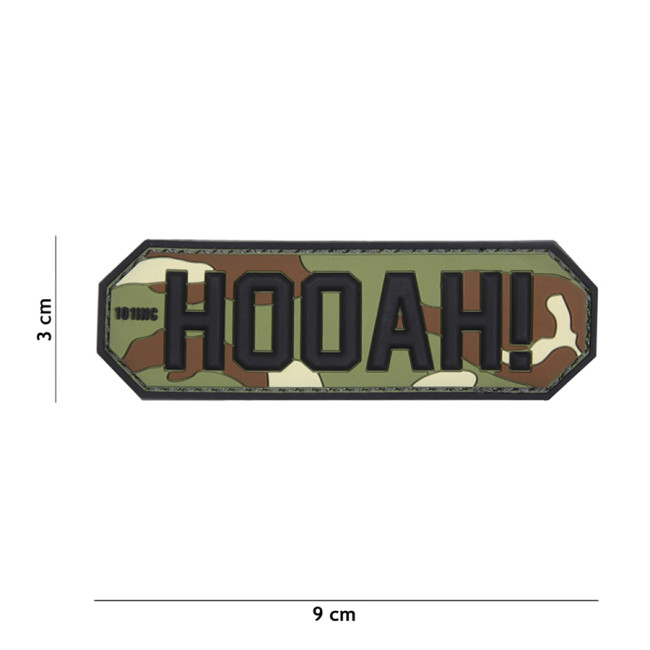Patch 3D en PVC "HOOAH" Woodland - 101 Inc