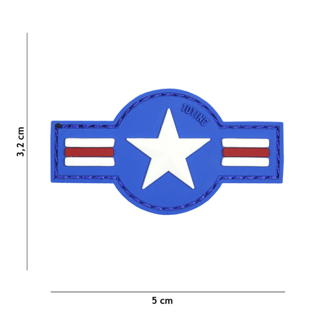 Patch 3D en PVC "Air Force" Bleu - 101 Inc