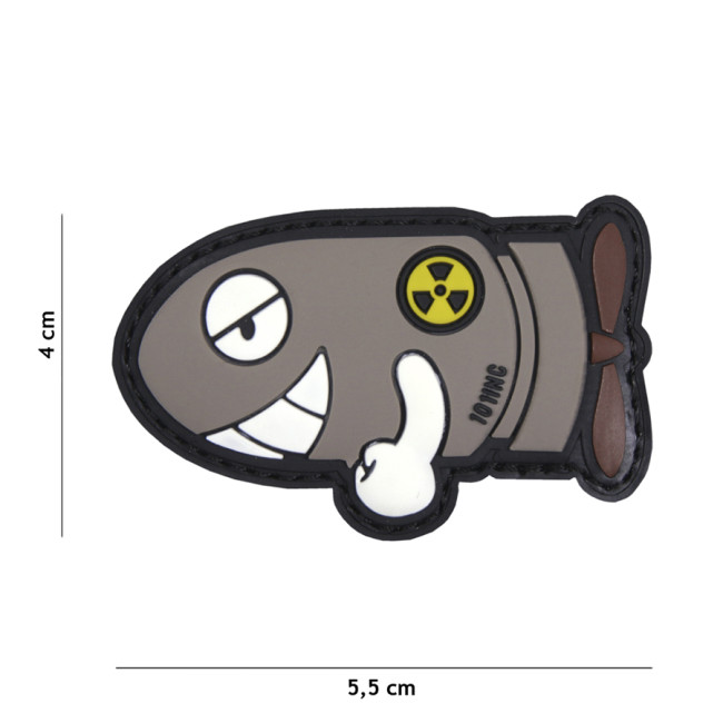 3D PVC-Patch "Funny Torpedo" Grau - 101 Inc