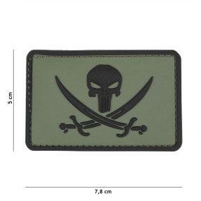 Patch 3D en PVC Punisher pirate vert - 101 Inc