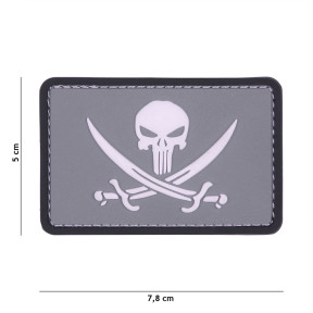 Patch 3D en PVC Punisher pirate vert - 101 Inc