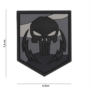 Patch 3D en PVC Punisher tonnerre Noir - 101 Inc