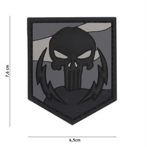 Patch 3D z PVC Punisher piorun Czarny - 101 Inc