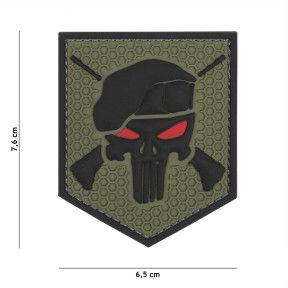 3D PVC-Patch Punisher Commando Grün - 101 Inc