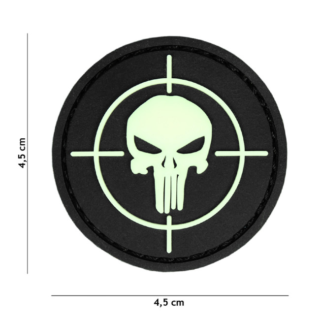 Naszywka 3D z PVC Punisher Cel Fosforyzujący - 101 Inc