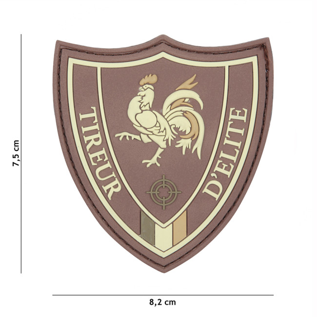 Patch 3D en PVC Tireur d'élite marron - 101 Inc