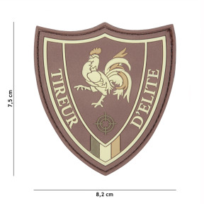 Patch 3D en PVC Tireur d'élite marron - 101 Inc