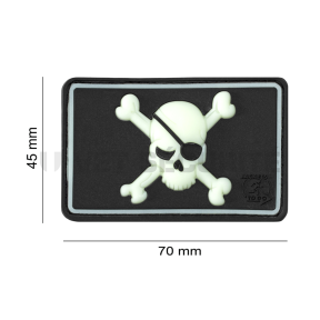 Patch pirate skull noir phosphorescent - JTG