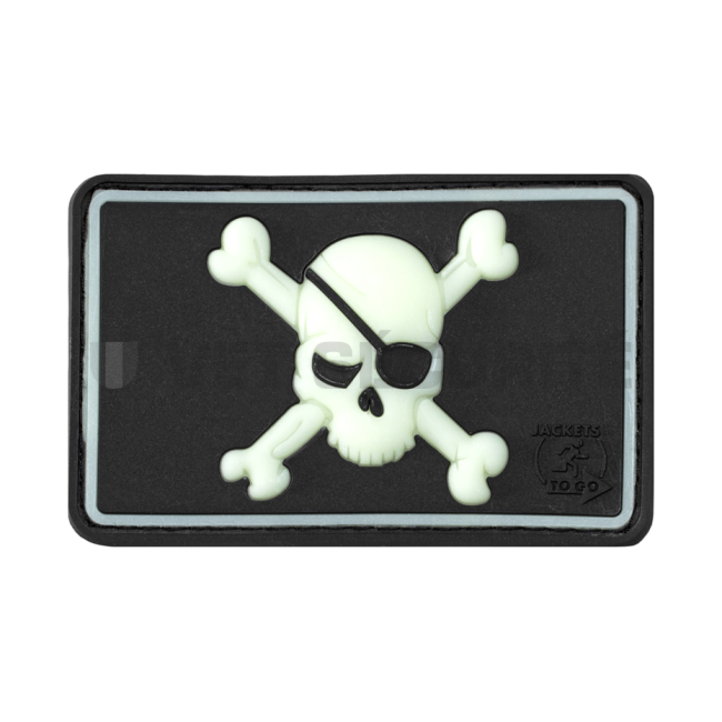 Patch pirate skull noir phosphorescent - JTG