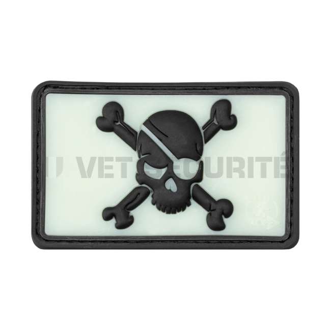 Piraten-Totenkopf-Patch mit phosphoreszierendem Hintergrund - JTG