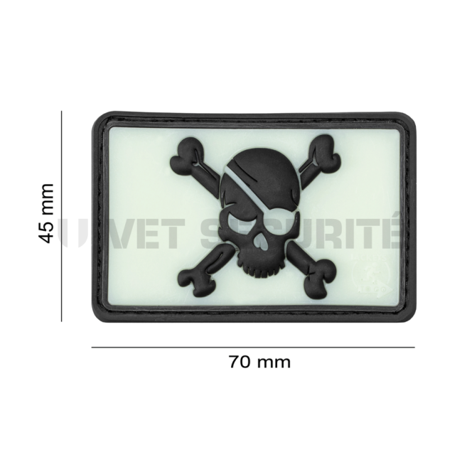 Patch pirate skull fond phosphorescent - JTG