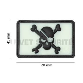Patch pirate skull fond phosphorescent - JTG