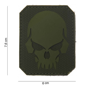 Patch 3D PVC Pirate Skull Vert - 101 Inc