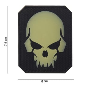 3D PVC Patch Pirate Skull Fosforescerend - 101 Inc