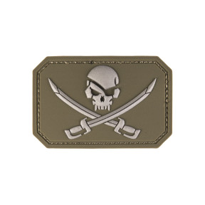 3D PVC Patch Skelet en Sabel Olijfgroen - Miltec
