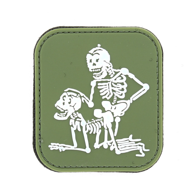 3D PVC patch "Two Skeletons" groen - 101 Inc