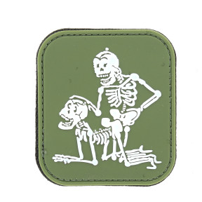 3D PVC patch "Two Skeletons" groen - 101 Inc