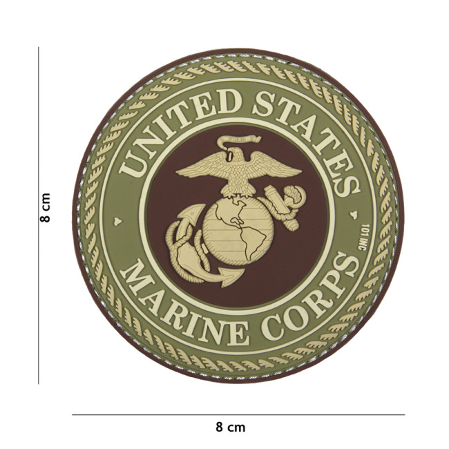 Patch 3D PVC United States Marine Marron - 101 Inc