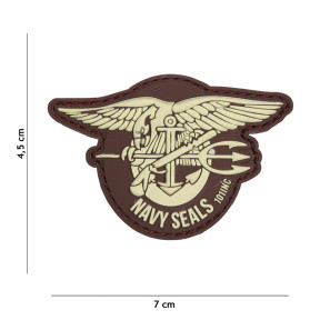 Patch 3D PVC Navy seals marron - 101 inc
