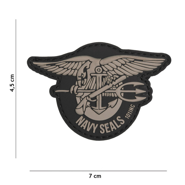 Patch 3D PVC Navy Seals Gris - 101 Inc