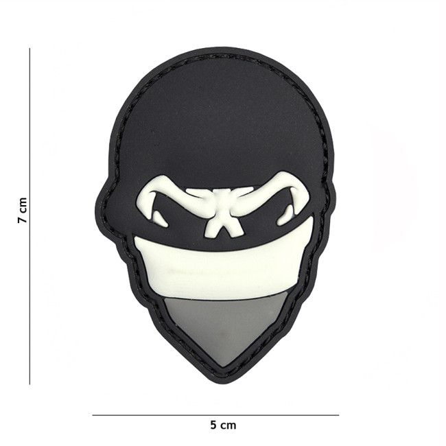 Patch 3D PVC Polish Skull Balaclava Gris 