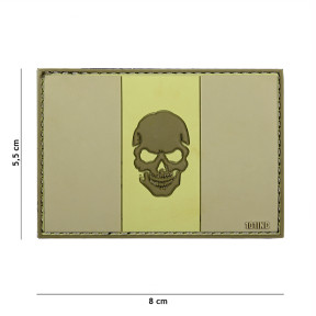 3D PVC Patch Flag Italy + Skull Subdued - 101 Inc