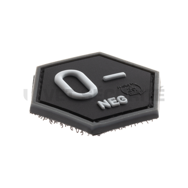 Patch Octogonal Noir Groupe Sanguin O négatif - Jacket To Go