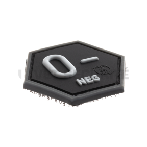 Octagonale Zwarte Patch Bloedgroep O negatief - Jacket To Go