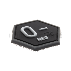 Patch Octogonal Noir Groupe Sanguin O négatif - Jacket To Go